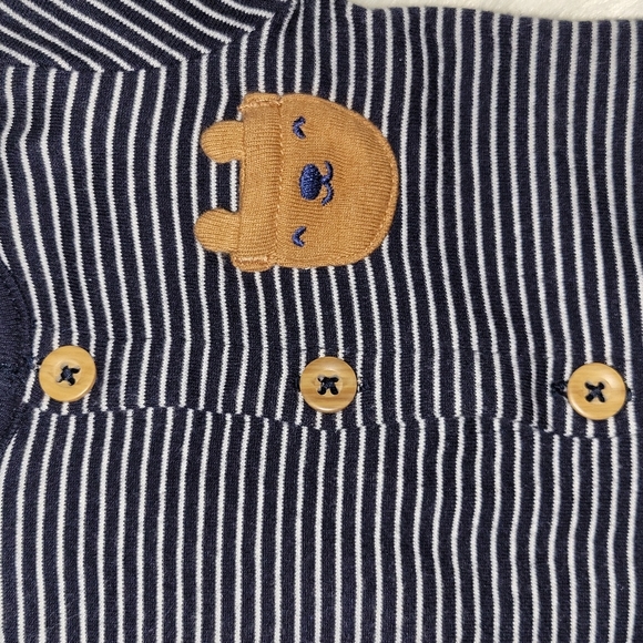 Carter's Matching Striped Bear Jumpsuit With Hat & Socks Size 3m - Picture 3 of 8